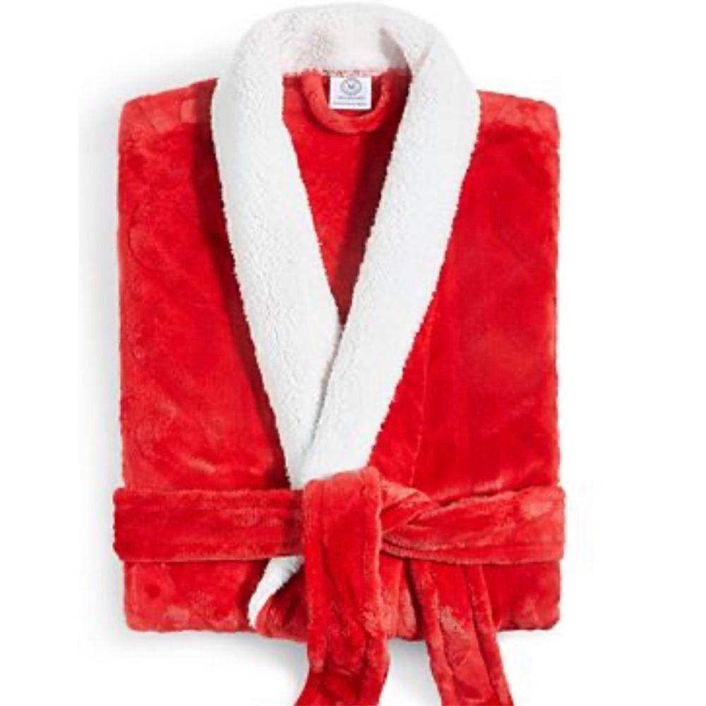 Martha Stewart Cableknit Robe O/S Red